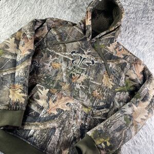TrueTimber Jacket Mens Extra Large Brown Green Camo Hoodie Sherpa Lined Kanati